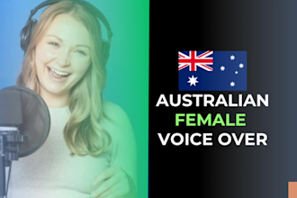 record australian female voice over, ivr phone message or voicemail, narration