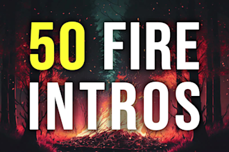 make 50 epic fire logo intro video animation
