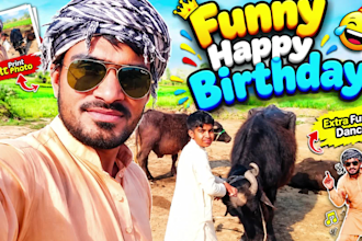sing funny happy birthday video song with buffaloes and dance