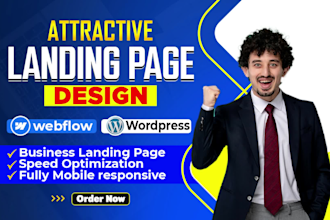 design attractive landing page, webflow landing page, wordpress landing page