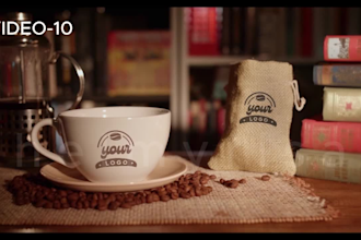 make 10 coffee logo intro video HD with bonus 10  logmockup 3d