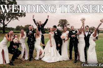 do wedding teaser video editing with cinematic color grading