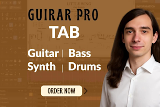 transcribe professional guitar pro tabs and bass tabs for any song