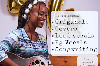 be your female singer, female vocalist, back up, composer, song writer