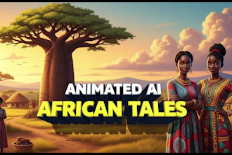 create ai animated african folktales or african stories for youtube video