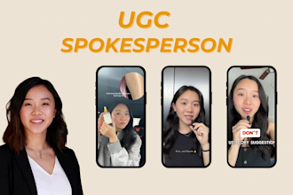 create a spokesperson asian female ugc video