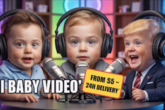 baby talking podcast, ai baby podcast viral videos
