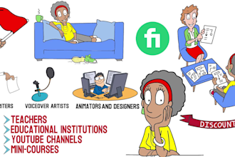 do cartoon doodle animations for youtube educational course