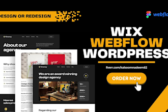 create professional webflow, wordpress, and wix website design and redesign