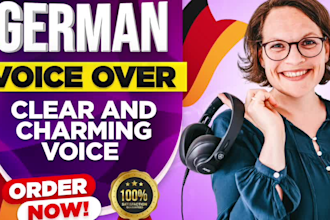 record a german voice over in charming, calm voice