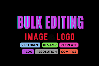 resize images and logo, vectorise, recreate, revamp, redo, background removing
