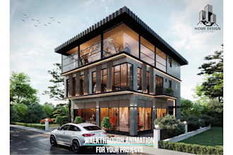 do 3d walkthrough video, architectural animation of exterior, interior house