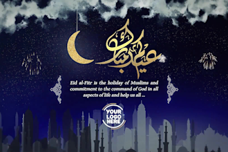 create a luxury ramadan mubarak and eid ul fitr greeting video