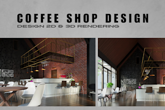 design 3d your restaurant, coffee shop, retail store, salon