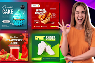 create graphics design facebook instagram ads, ad creative and social media post