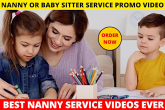 nanny or baby sitter or child care service promo video