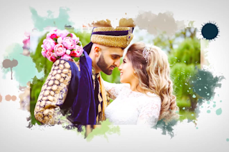 create amazing watercolor photo slideshow, wedding slideshow