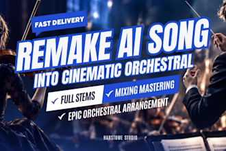 remake ai songs into epic cinematic orchestral music