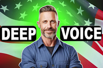 record a deep american male voice over in english