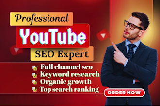 do high quality youtube SEO and channel growth manager for top ranking