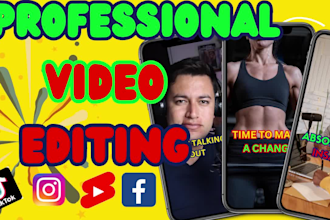 edit your videos for tik tok, instagram reels and youtube shorts, reels editing
