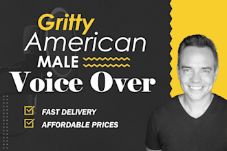 record your gritty, true crime american male voice over deep masculine tough