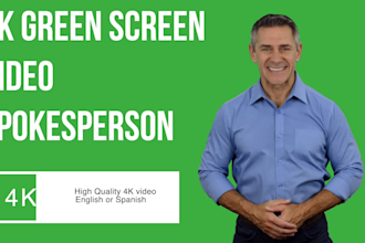 be your 4k green screen spokesperson in spanish or english