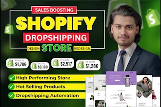 design and build automated shopify dropshipping store or shopify website