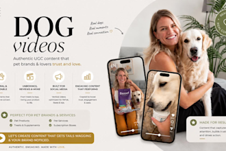 create ugc dog content for tiktok or video ads social media