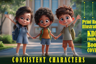 create amazing characters and children book illustration with ai
