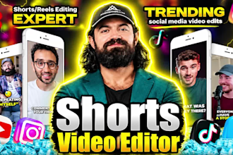 edit custom youtube shorts, tiktok videos and instagram reels