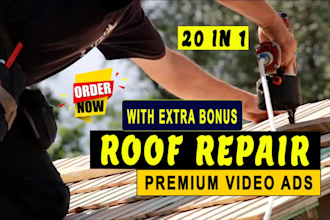 do roof repair video or roofer or roofing service ads promo