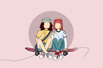 custom continuous line art animation for your music or song