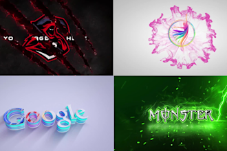 make 3d logo animation, cinematic gaming intro and youtube intro outro