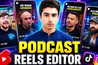 be your professional podcast reels editing and tik tok editor