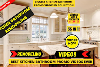 offer unlimited kitchen remodeling or bathroom remodeling promo video ads