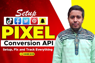 setup tiktok pixel, snapchat conversion API, facebook conversions, pinterest tag