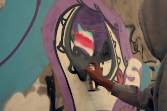 make real graffiti or mural on the wall for you