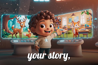 create ai 3d cartoon, ai pixar animation, nursery rhymes, kids learning videos