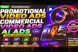 create promotional and commercial video ads or ai  video ads for marketing
