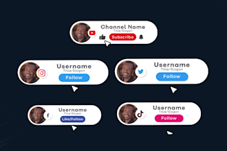 create youtube subscribe button and social media lower third