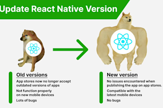 upgrade react native app code with ios android projects