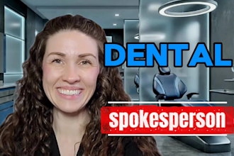 be your professional american female dental video spokesperson in scrubs