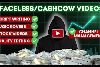 create cash cow videos for health, tech youtube automation or faceless video