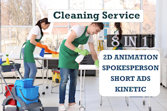 create residential  commercial cleaning service promo video