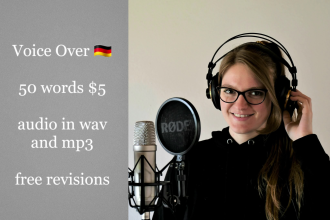 produce a german voice over in a warm voice, high quality, rights included