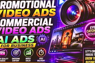 create promotional and commercial video ads or ai  video ads for marketing