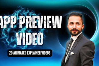 create a 2d animated app or website preview explainer video