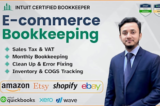 do ecommerce bookkeeping and accounting on quickbooks, xero for amazon shopify