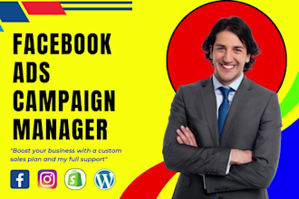 be your expert facebook ads manager to grow sales and leads